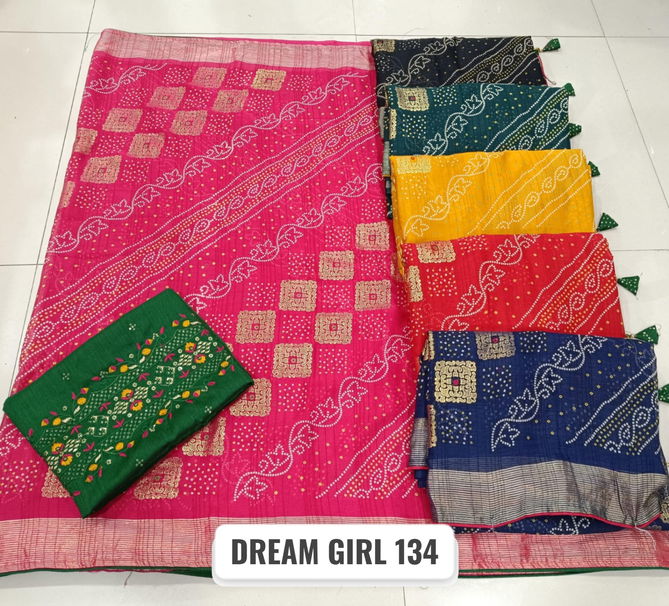 Dream Girl 134 By Kalpatru Nilgiri Chiffon Printed Sarees Wholesale Shop In Surat